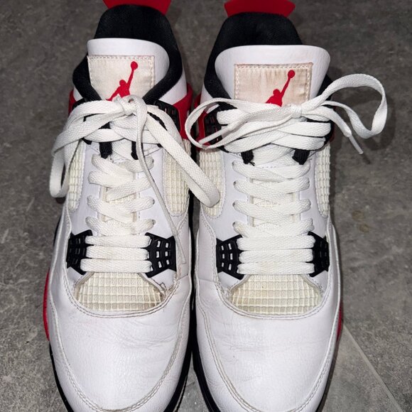 Size 11 - Jordan 4 Retro Mid Red Cement White Black Leather (DH6927-161) - Picture 1 of 6